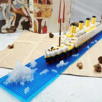 RMS Титаник Круизные кирпичи Модель корабля Микро Размер Алмаз Строительные Блоки DIYEобразовательные детские игрушки