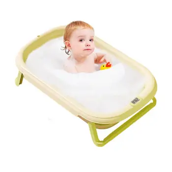 Складная портативная ванна для новорожденных Душ Нескользящая мультяшная ванна для новорожденных Двухслойная теплоизоляция Аксессуар для душа