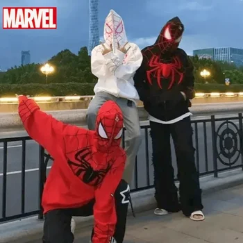 Новый Marvel Spider Человек Толстовки 3D Цифровая печать С капюшоном Мода Хип-Хоп Толстовки Молния К Топу Любовники Мужская Одежда Пальто