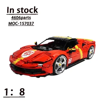 MOC-157037NewSF90Super1: 8 Сборка спортивного автомобиля Сращивание Строительная модель блока4606Детали строительных блоков Детский подарок на день рождения
