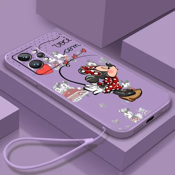 чехол для телефона OPPO Realme Q3S Q5i 50A 50i C21Y C11 GT Neo3 Neo2 9 9i 8 8i 7 Pro Plus Comic Disney Минни Микки Жидкая веревка