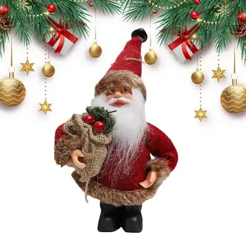 Украшение для рождественской елки Мультяшная ткань Стоячий Санта-Клаус Кукла Настольные украшения, Рождественские украшения Вечеринка Подарки