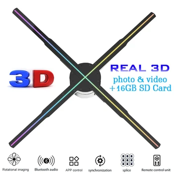 3D 56 см Невооруженным Глазом HD Вентилятор Голографический Проектор 678 LED Удаленный Коммерческий Рекламный Дисплей Поддержка Изображение Видео Gif Логотип WIFI