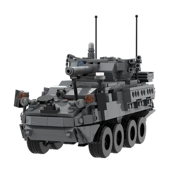 Gobricks MOC 1:35th Scale Dragoons Military Armored Tank Building Block Набор военных машин M1296 Stryker ICVV-D Education Brick Toy