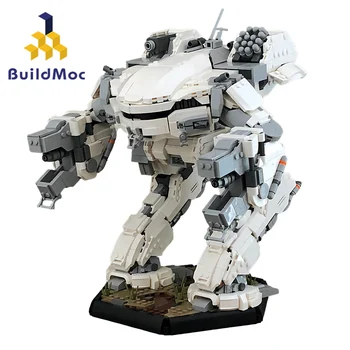 BuildMoc BattleTech Warrior King Crab Mecha Building Blocks Set Catapult Robot Brick Game Toy Дети День рождения Рождественские подарки