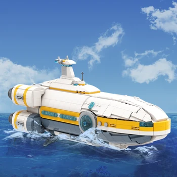 MOC Game Subnautica Seamoth Vehicle Submarine Set Submarine Set Строительные блоки Наборы Игрушки для детей Детские подарки Игрушечные кубики Juguetes