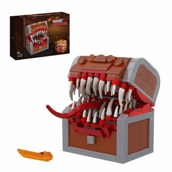 BuildMoc Мимический сундук Последнее сокровище Yaranzo Monster Строительные блоки для подземелий Пиратская шкатулка и драконы Кирпичи Детская игрушка Подарок
