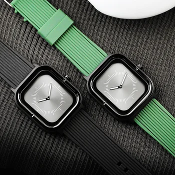 2023 Креативные стильные мужские наручные часы Enmex креативные стильные мужские часы Силиконовый ремешок с солнечным узором Мода со светящимися руками Стильные мужские кварцевые часы