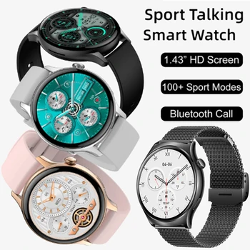 Round Умные часы с полным сенсорным экраном Спортивный фитнес-трекер Водонепроницаемый женский мужской для Samsung Galaxy Note20 Vivo X Fold 2 POCO
