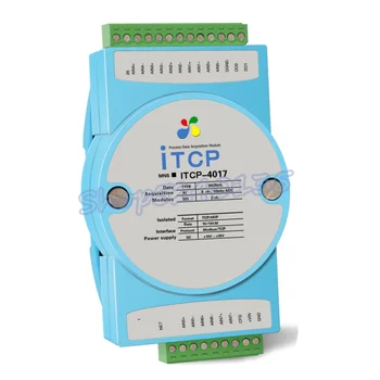 ITCP-4017 8-канальный 4-20 мА на Ethernet Modbus TCP аналоговый модуль сбора данных 8AI 2DO