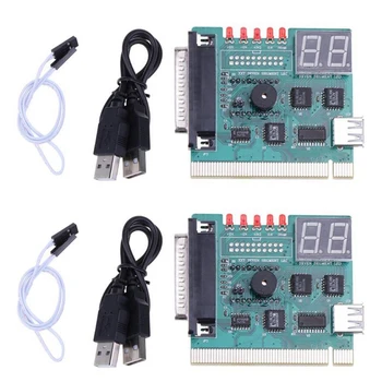 2X USB PCI PC Диагностический анализатор материнской платы POST Карта с 2-значным дисплеем кода ошибки для тестирования и анализа ноутбука
