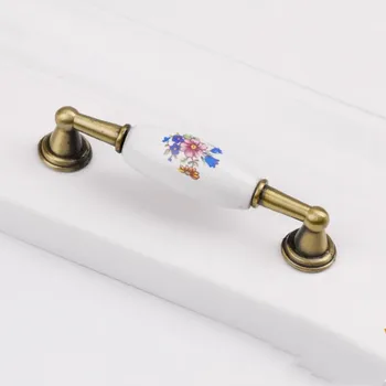  Ретро Керамические дверные ручки Европейская антикварная мебель Ручки Выдвижной ящик Ручки кухонного шкафа