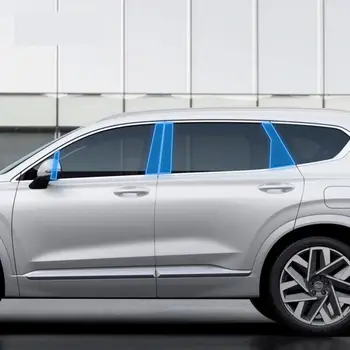 Для Hyundai Santa Fe 2020-2023Экстерьер автомобиля Стойка окна автомобиля Защитная пленка от царапин ТПУ Защитная пленка против царапин Ремонтная пленка Аксессуары