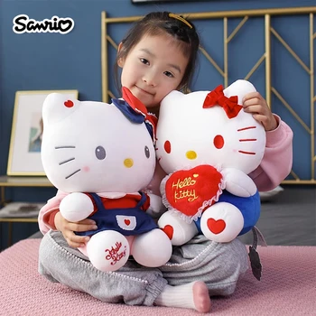 Sanrio Hello Kitty Cinnamoroll Мягкие игрушки Стежок Кавайный мальчик Детские новогодние подарки Дети и взрослые Куклы для девочек Плюшевые игрушки
