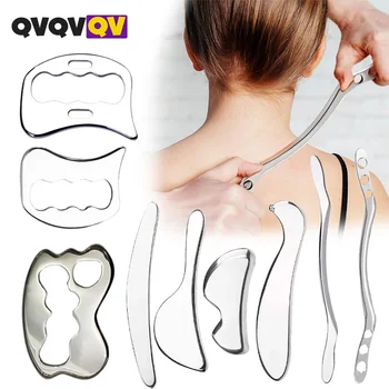 QVQVQV Инструмент для скребкового массажа гуаша из нержавеющей стали - Инструменты IASTM помогают облегчить боль в мышцах - Инструмент для мобилизации мягких тканей